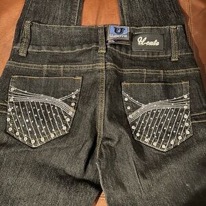 Women's Black Embellished Skinny Jeans